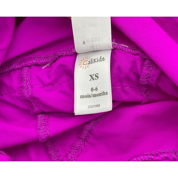 CaliKids Magenta UV Adjustable Flap Hat Applique & Embroidered Ruffled XS NWT - Picture 5 of 8